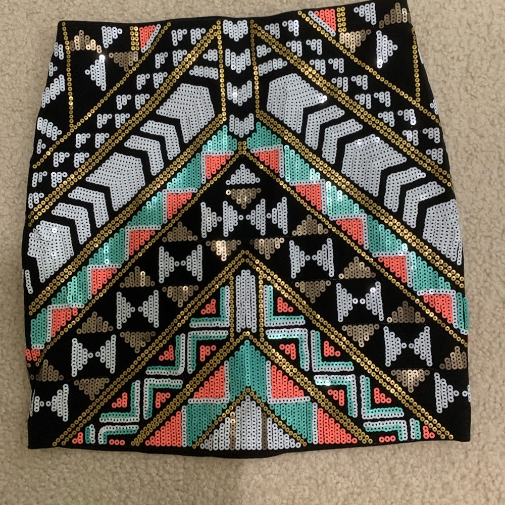 sequin mini skirt